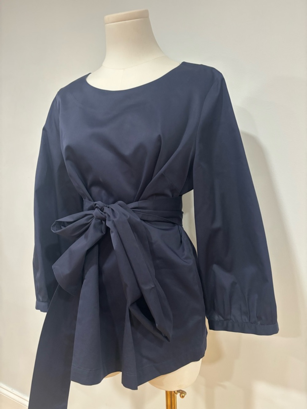 Boden Navy Long-Sleeve Tie-Waist shirt - Picture 2 of 4